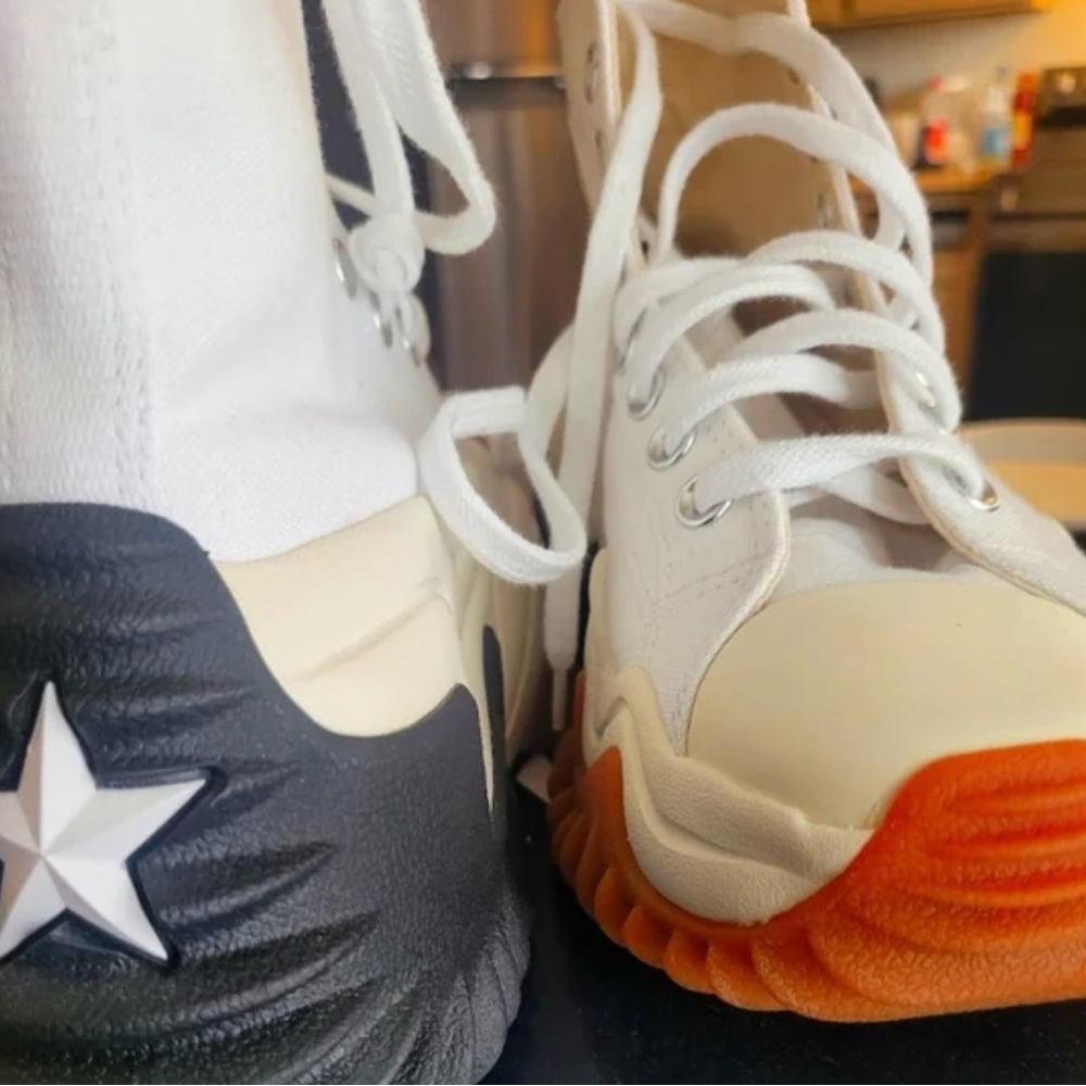 Converse White Canvas High-Top Ripple Sole Sneaker runstar motion - Picture 3 of 5